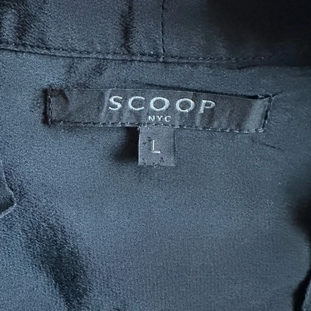 Scoop NYC Silk Large Black neck tie Dress Top - Picture 5 of 14
